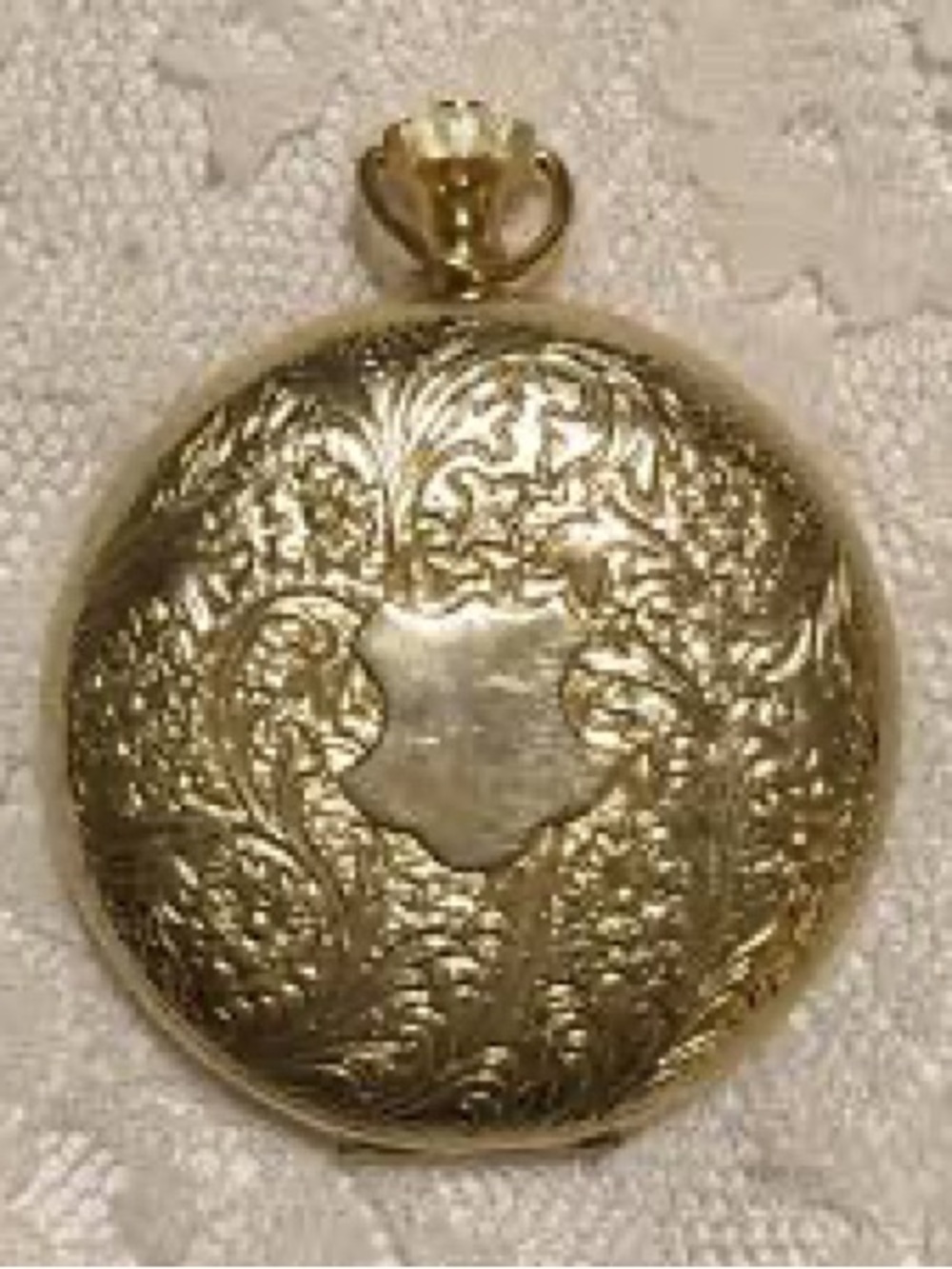 🔮Antique🔮Gold Tone Mirror & Photo Locket Pendant-Victorian Era Keepsake